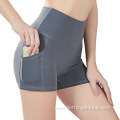 High Waist Yoga Shorts with Side Pocket